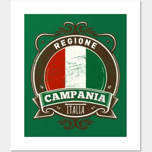 Region Campania Italia - Original Retro Design Posters and Art